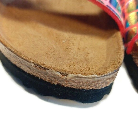 Birkenstock Arizona BS Sandals Womens Size 8 - 8.5 NARROW Gator Gleam Raspberry - Picture 3 of 10